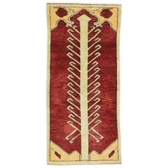 Retro Turkish Oushak Rug with Boho Tribal Style, Prayer Rug