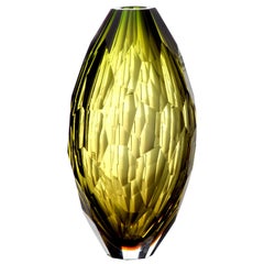 Arcade Murano Art Glass Vase "Euro Olive" Design by Ivan Baj