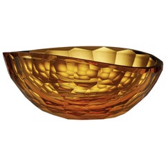 Arcade Murano Art Glass Bowl "Venus Amber" Design by Ivan Baj