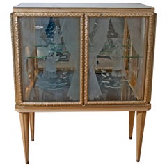 Umberto Mascagni for Harrods London Midcentury Italian Bar Cabinet, 1950s