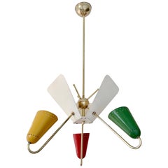 Kobis and Lorence Reflector Hanging Lamp, France, circa 1950