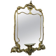 20th Century Italian Baroque Style Gilded Carved Wood Wall Mirror