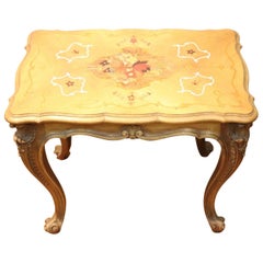 20th Century Louis XV Style Inlaid Wood Side Table or Sofa Table