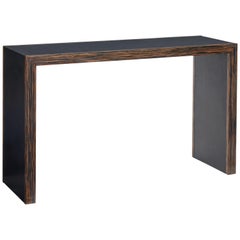 Coromandel and Leather Console Table