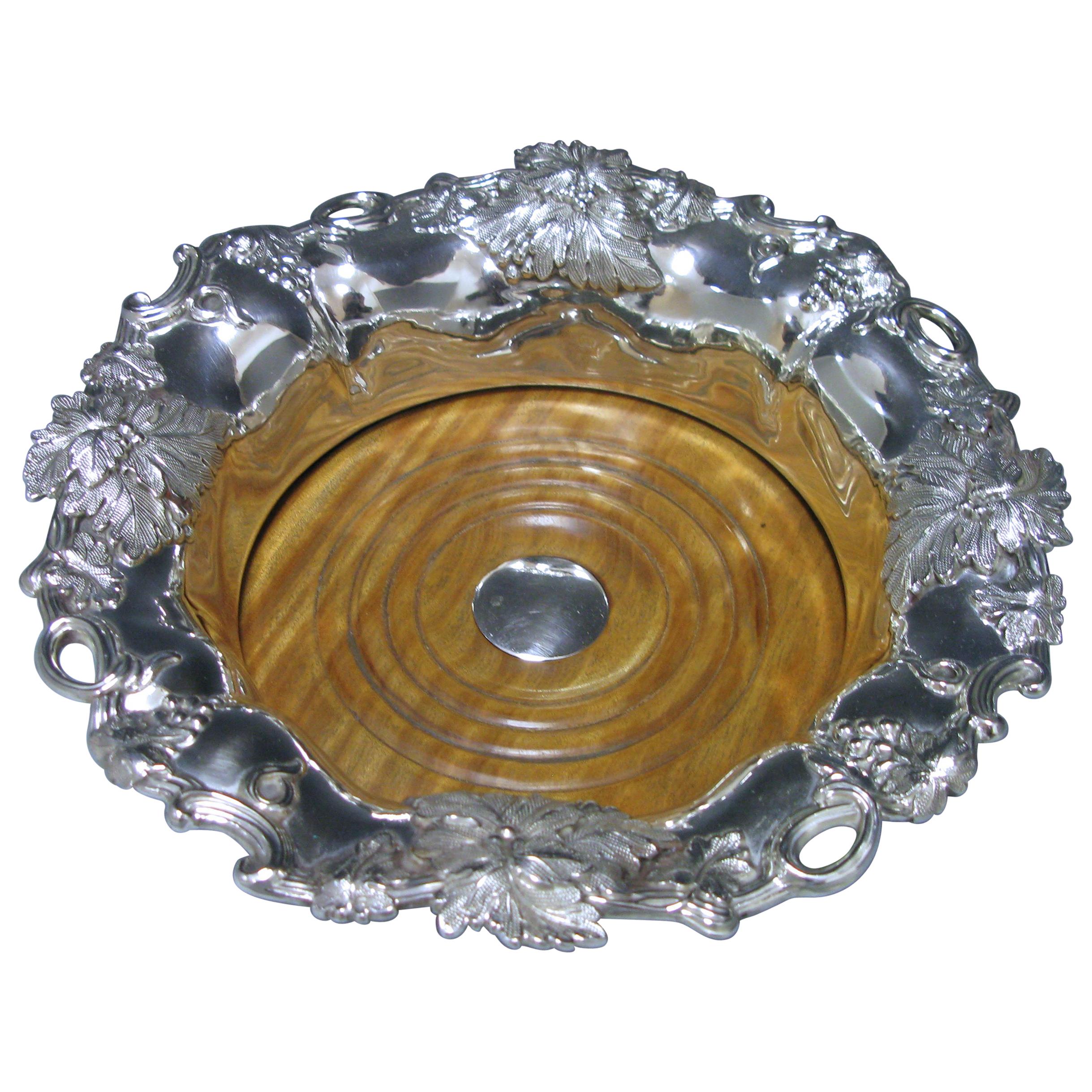 Single Antique Sterling Silver Wine Coaster, 1835 For Sale