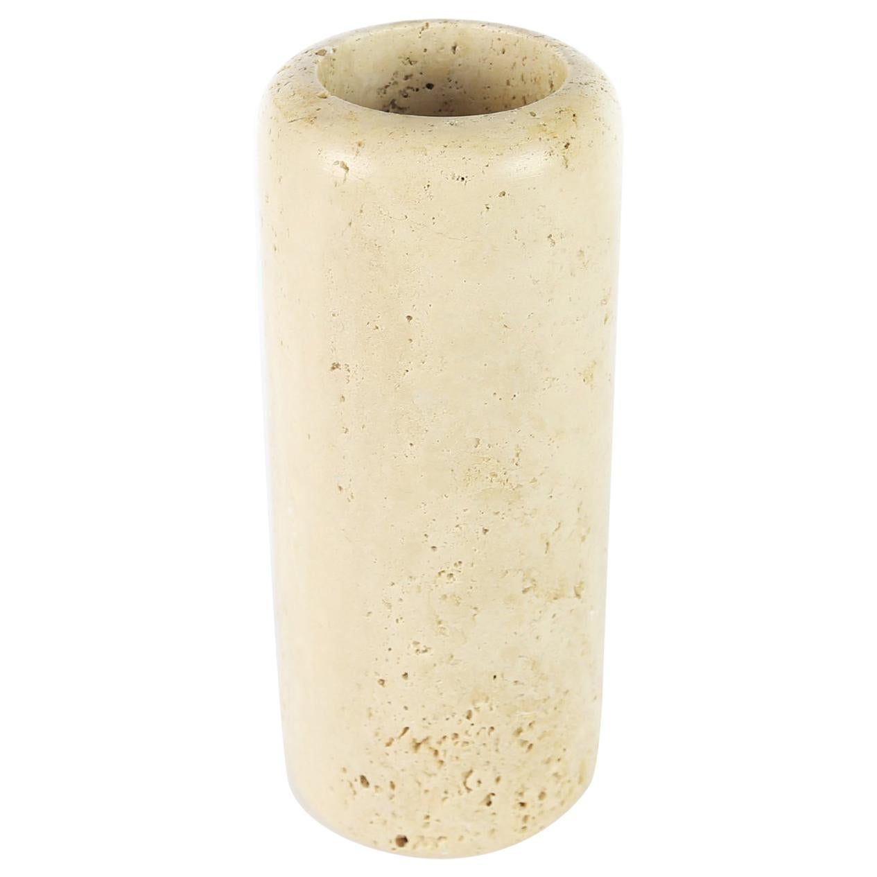 Travertine Vase in the Style of Angelo Mangiarotti, Italy, 1970s