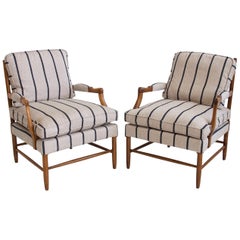 Pair of Striped Gripsholm Armchairs