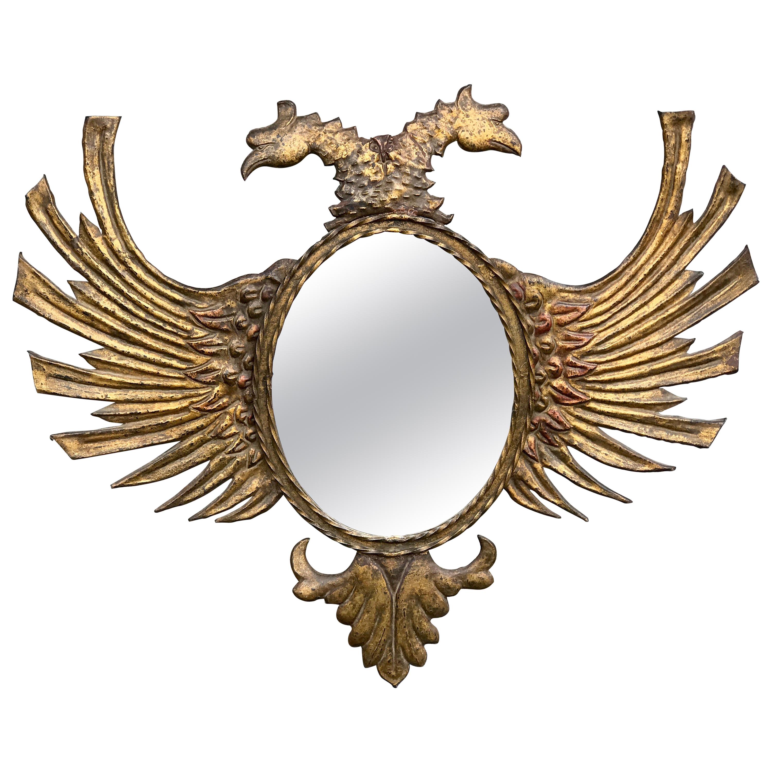 Russian Gilt Tole Double Eagle Mirror