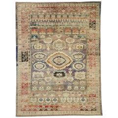 New Contemporary Turkish Oushak Rug with Luxe Nomadic Bohemian Glamour Style