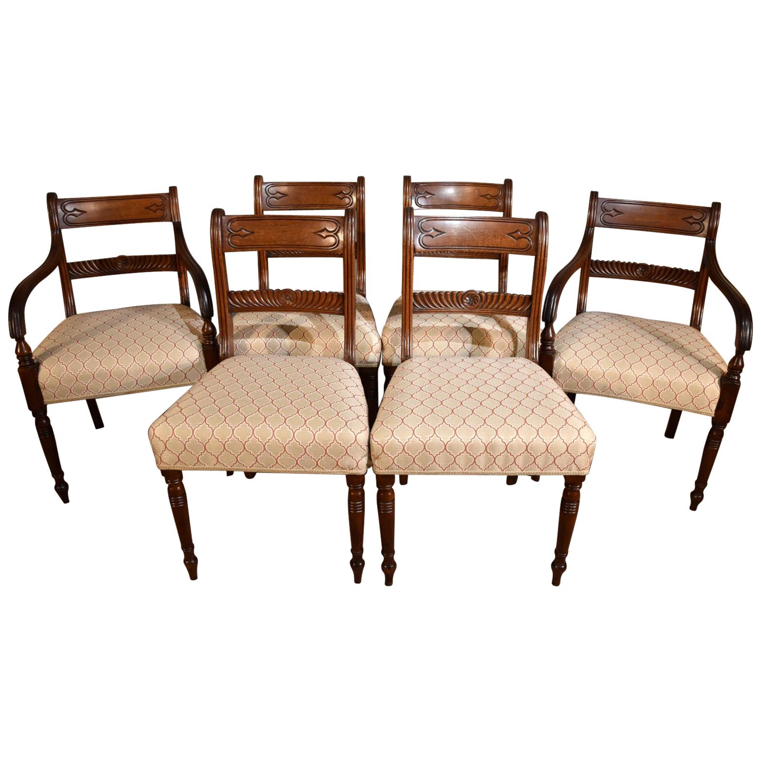 Superb Set of Eight Regency Period Mahogany Dining Chairs