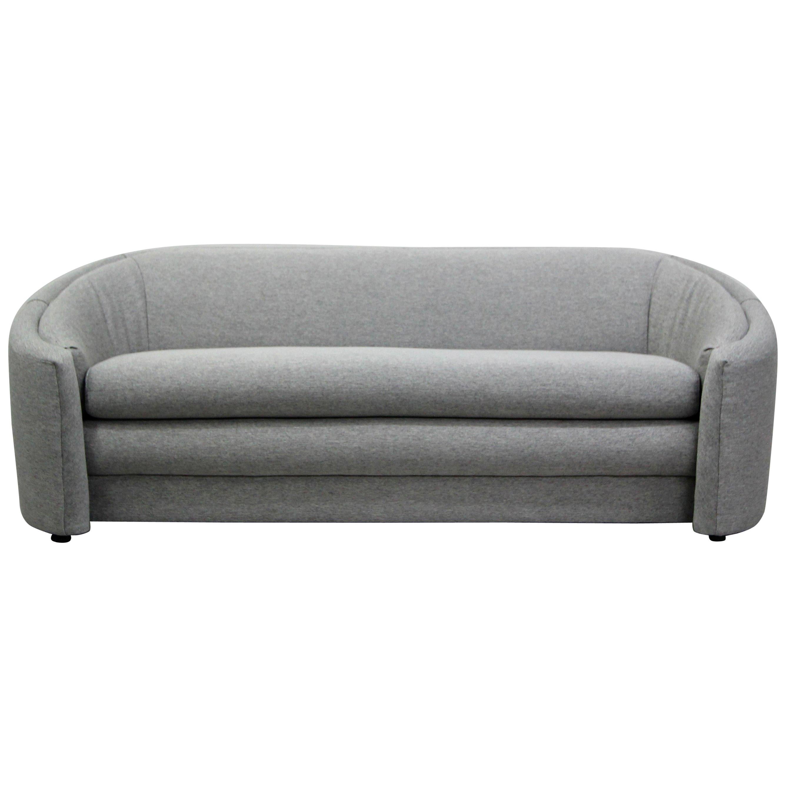 Curved Regency Mid-Century Modern Sofa