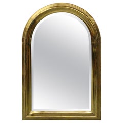 Vintage Art Deco Style Arched Brass Mirror by Labarge
