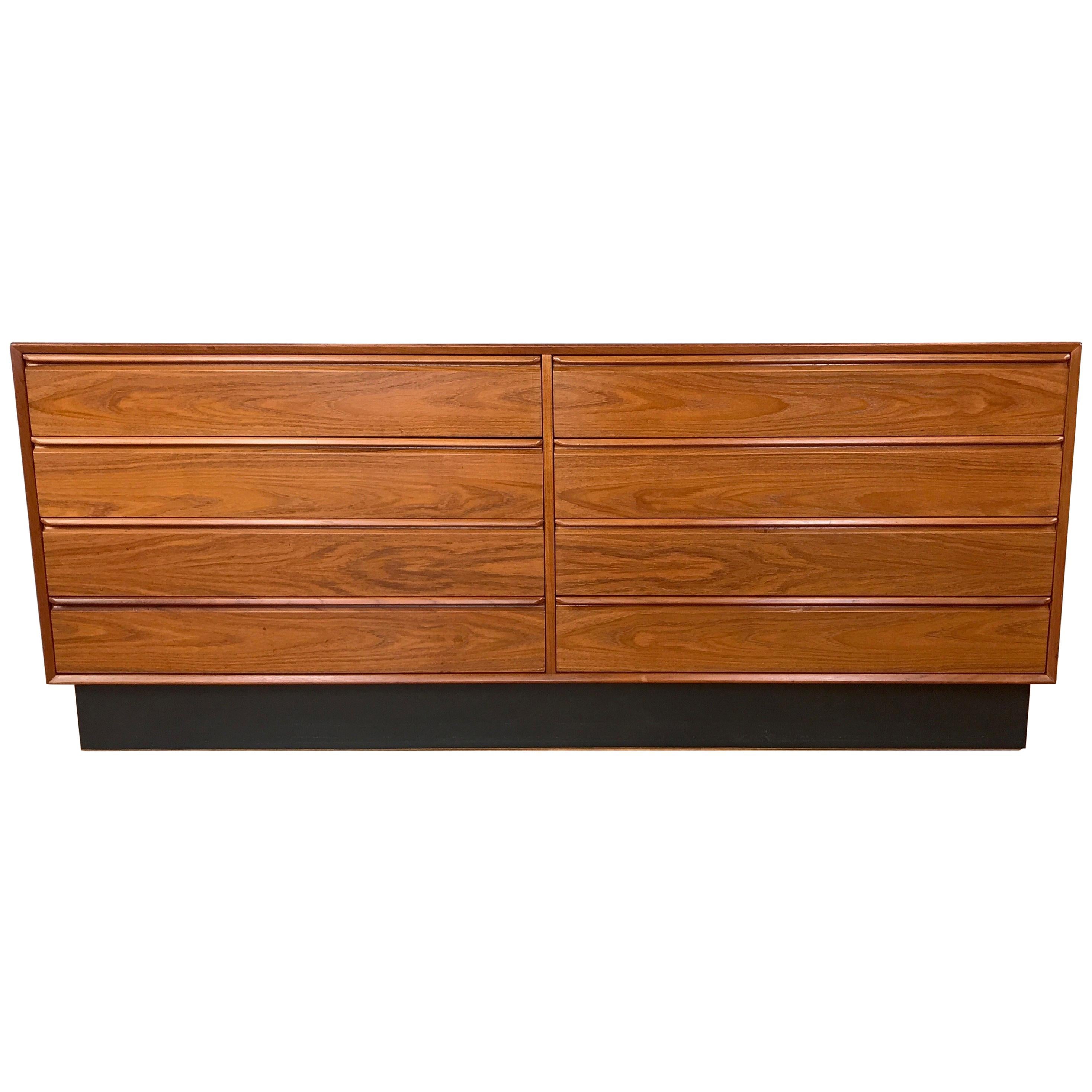 Vintage Westnofa Scandinavian Modern Teak Eight-Drawer Dresser