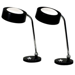 Retro Pair of Mid-Century Modern Desk Lamps by André Mounique for Maison Jumo - France