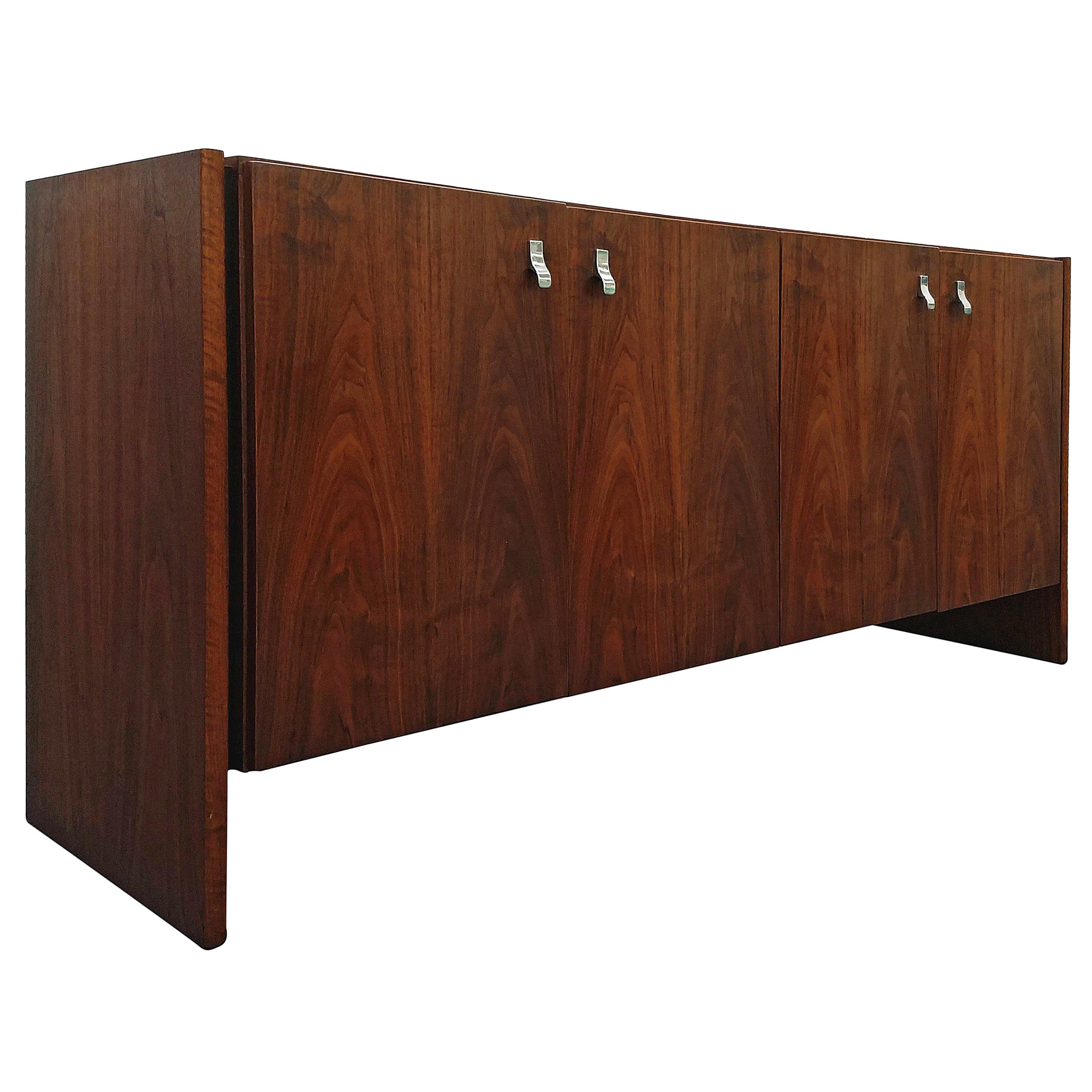 Midcentury Danish Walnut Credenza Sideboard Buffet