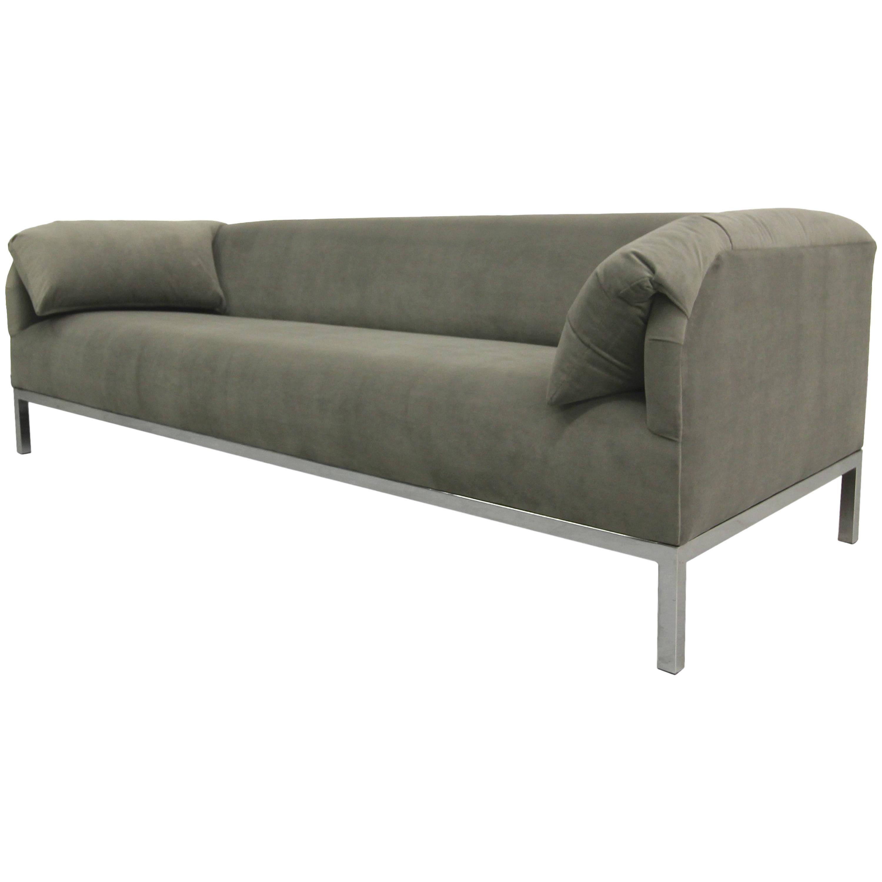 Midcentury Sofa with Chrome Base