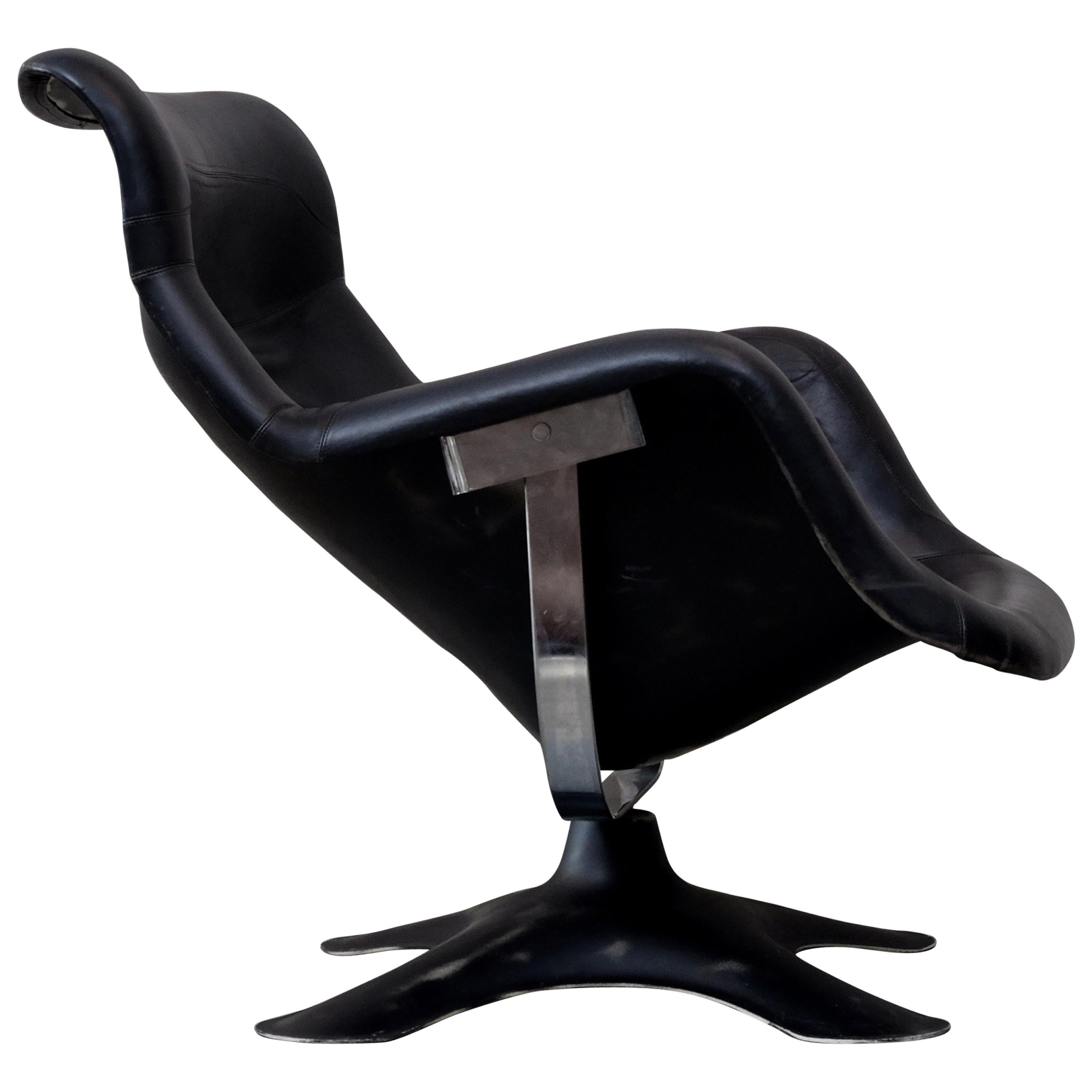 Rare Black Midcentury Karuselli Chair by Yrjö Kukkapuro for Haimi, 1960s