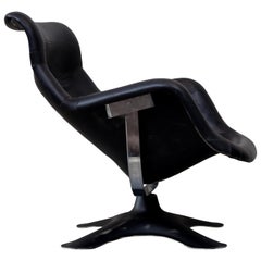 Rare chaise Karuselli noire du milieu du siècle dernier par Yrjö Kukkapuro pour Haimi, années 1960