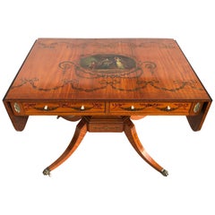 George III Painted Satinwood Sofa Table