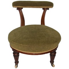 William IVth Nursing Chair Walnut Hand Carved Detail, English Circa 1830