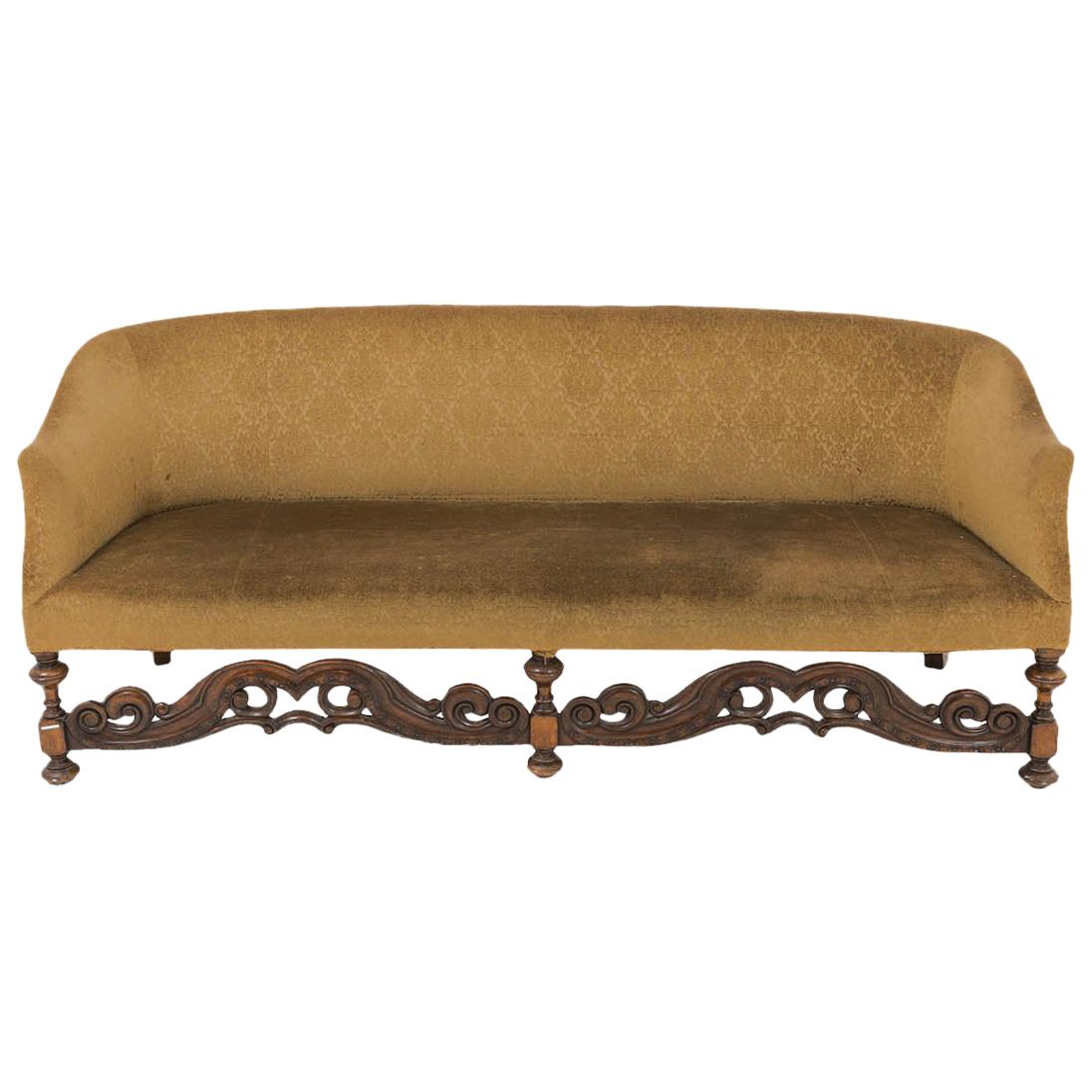 Large Jacobean English Style Sofa in Walnut, circa 1900