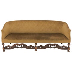 Large Jacobean English Style Sofa in Walnut, circa 1900