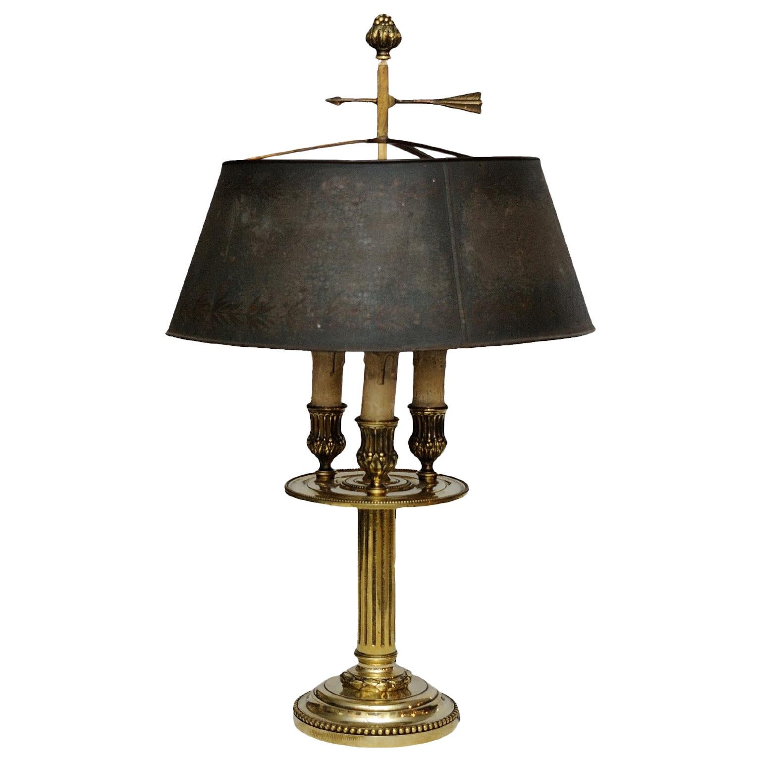 French Louis XVI Style Bouillotte Lamp, circa 1880 For Sale