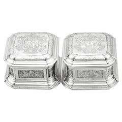 1733 George II Sterling Silver Toilet Boxes