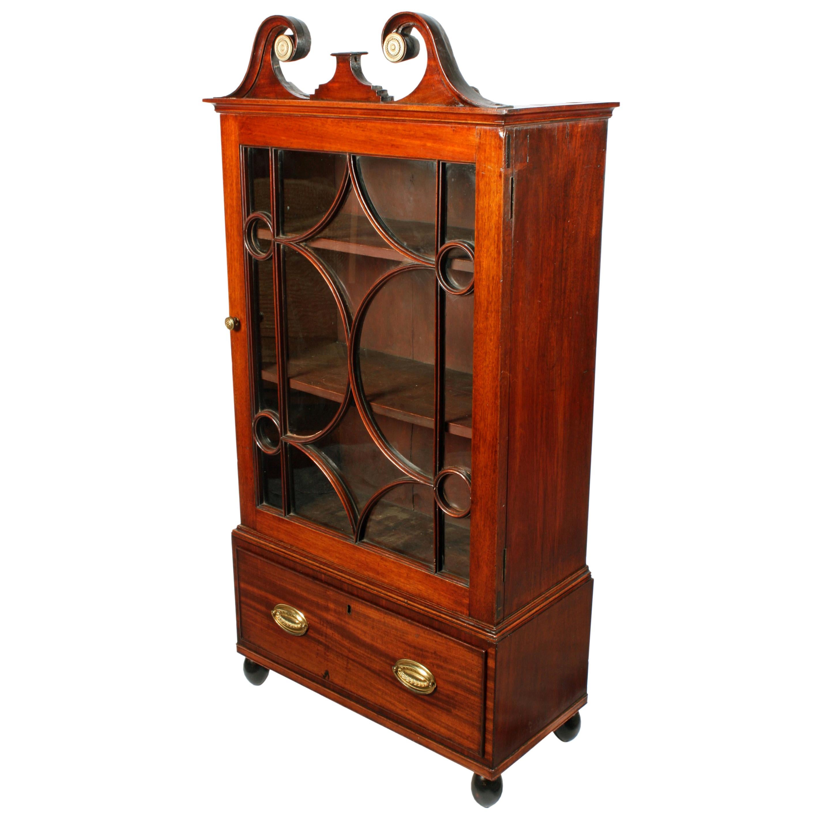 Georgian Mahogany Dwarf Cabinet For Sale