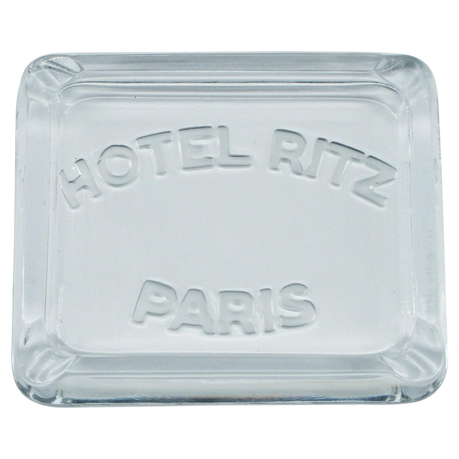 1930s Hotel Ritz Paris Glass Cigarette Ashtray Luxury Relic Coco Chanel Art Deco