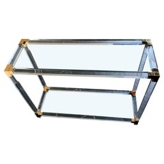 Lucite and Gilt Metal Console Table
