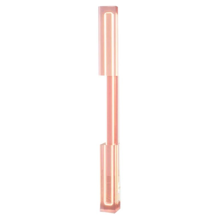 Sabine Marcelis Lavender Pink TOTEM 190 Floor Light translucent resin and neon  For Sale