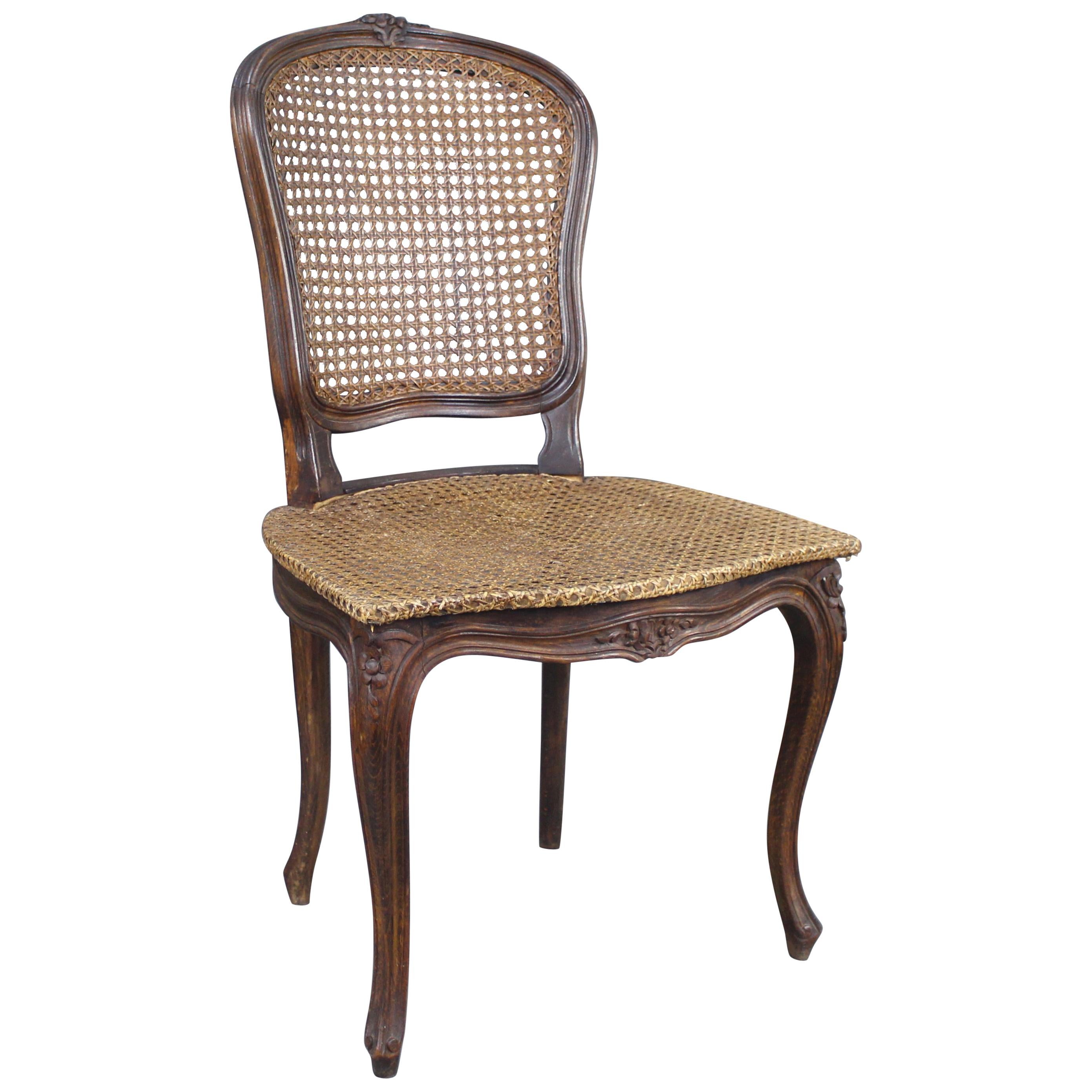 Early 19th Century French Beech Bergère Cane Salon Chair For Sale