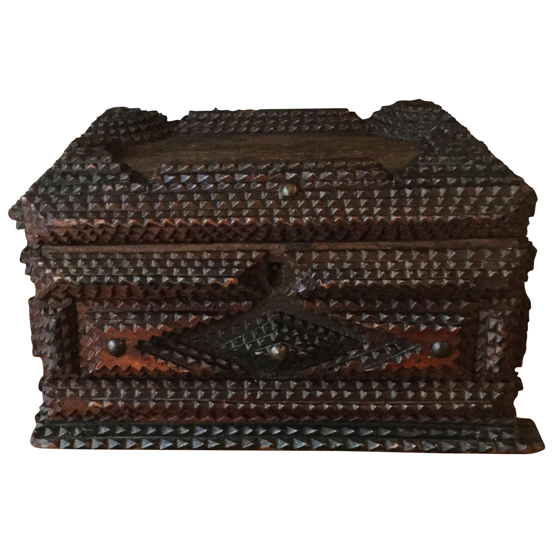 Folk Art 19th Century French Tramp Box