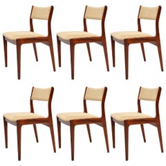 1960s Set of 6 Danish Wood Dining Chairs by Johannes Andersen