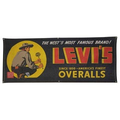 Affiche publicitaire originale de Levis Denim des années 1950 avec image rare