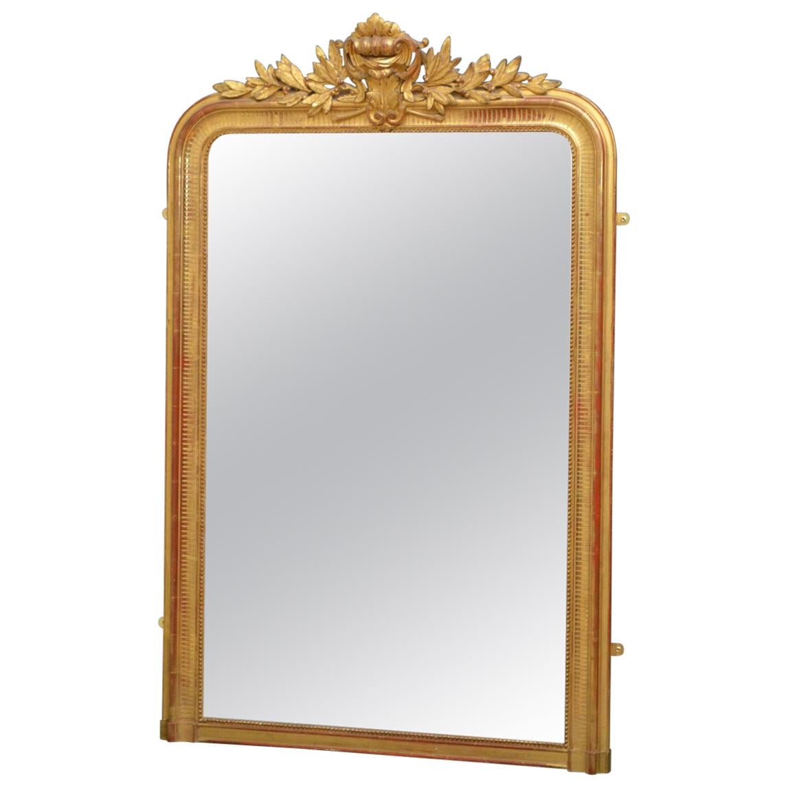Large Xixth Century French Giltwood Mirror