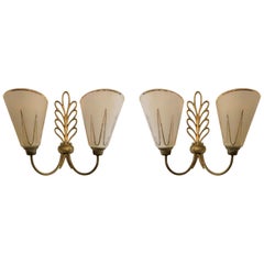 Pair of Ezan & Petitot Sconces, Mid-Century Modern France, 1950s