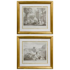 Pair of French Engraving by A. Watteau