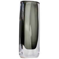 Tall 1950s Sommerso 'Dusk' Vase Signed by Nils Landberg for Orrefors Glass