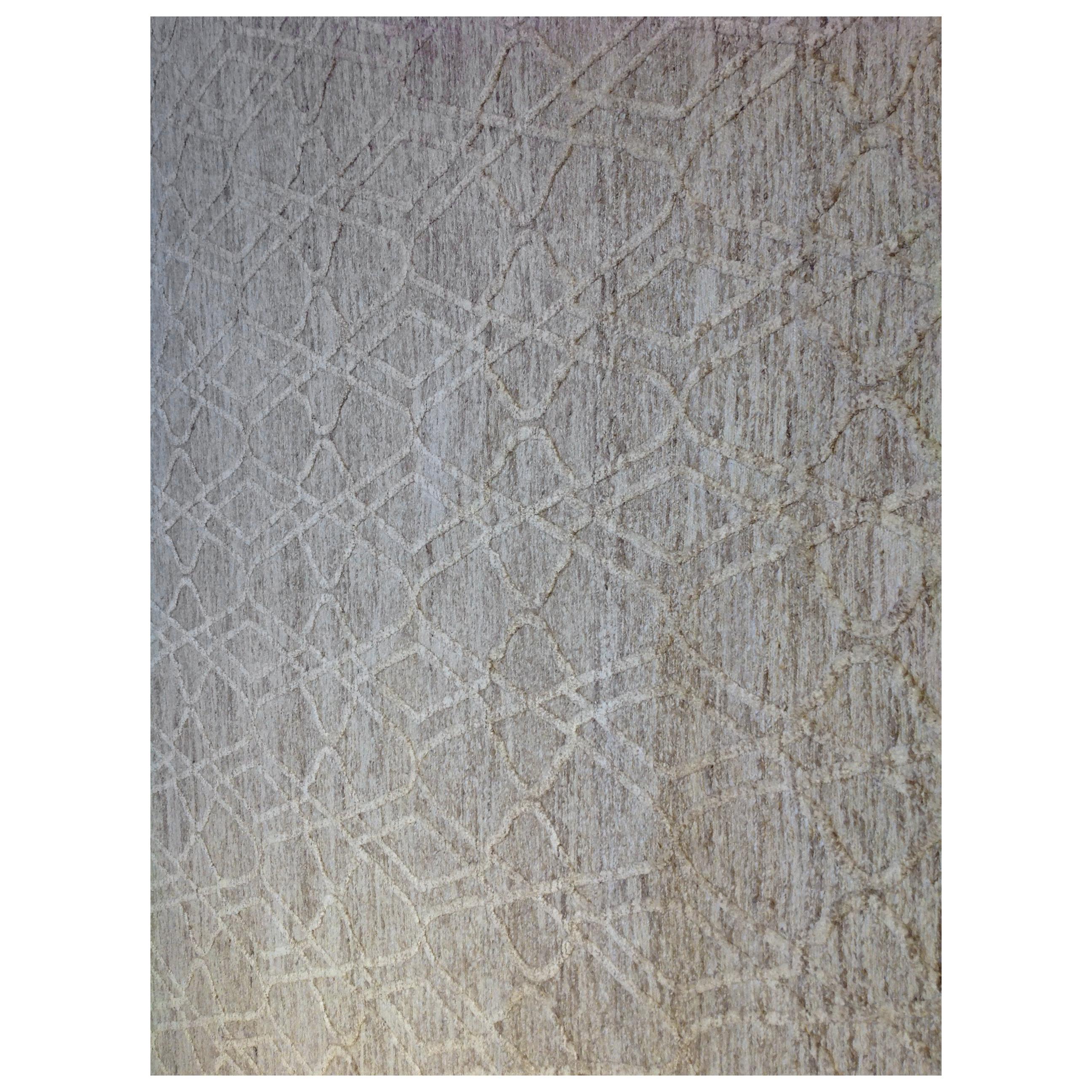 Ivory and Cream High Low Area Rug  For Sale