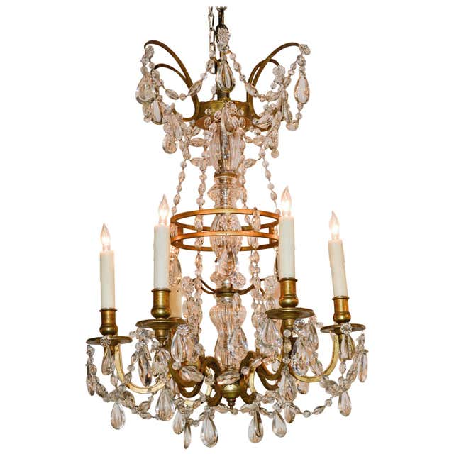 19th Century Italian Crystal Chandelier For Sale at 1stDibs