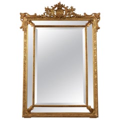 Antique Gilt French Louis XVI Style Mirror, circa 1870s