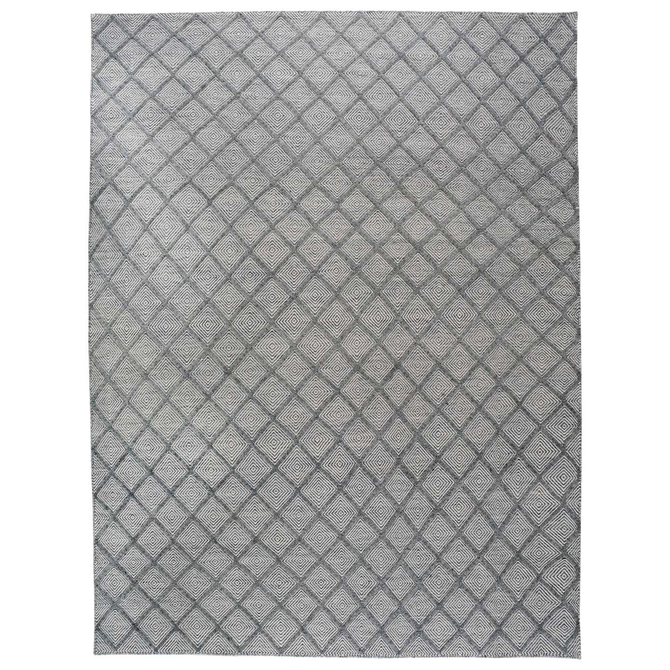 Grey and Cream Diamonds Wool Area Rug For Sale at 1stDibs | cream ...