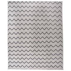 Black and White Diamonds Wool Area Rug