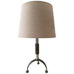 French 1960s Hammered Iron Lamp