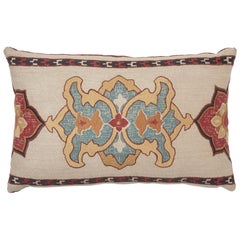 Schumacher Temara Embroidered Print Pillow in Spice