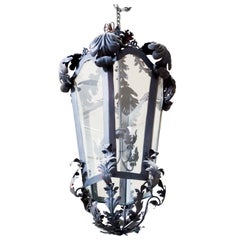 20th Century Iron Hanging Porch Lantern