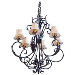 Antique French Wrought Iron Chandelier