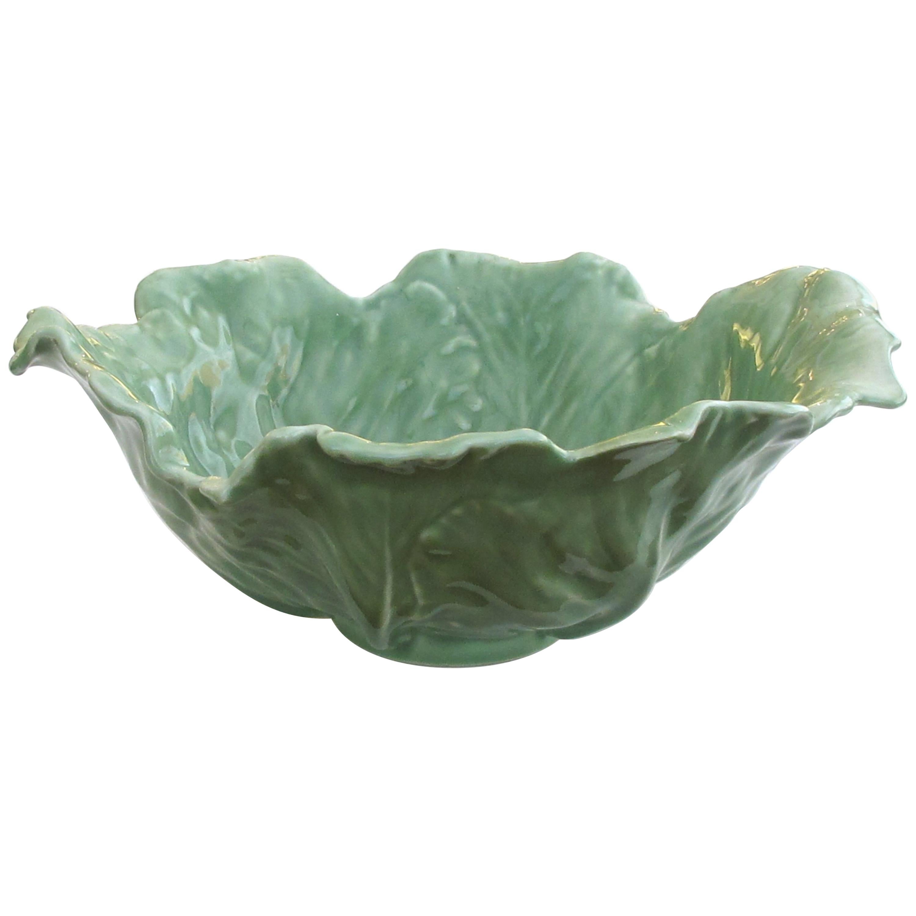 Large-Scaled American Rookwood Art Pottery Celadon Glazed Cabbage-Leaf Bowl